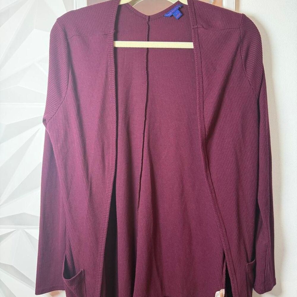Aeropostale Women's Burgundy and Purple Cardigan